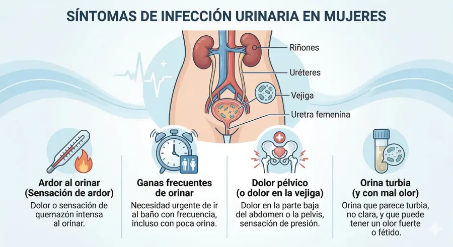 sintomas de infeccion urinaria en mujeres vejiga